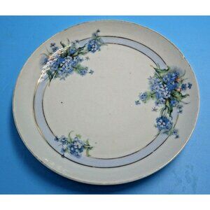 Nagoya Shofu Nippon Plate Forget Me Not Blue Dessert Gold Trim Spring Easter 7 i